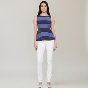 Banana Republic Peplum Striped Top Size 4 NWT